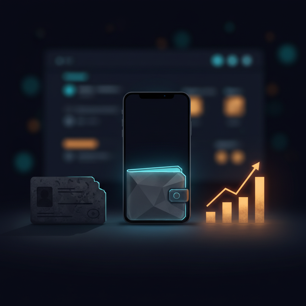 Ilustração representando as etapas práticas para começar com criptoativos
