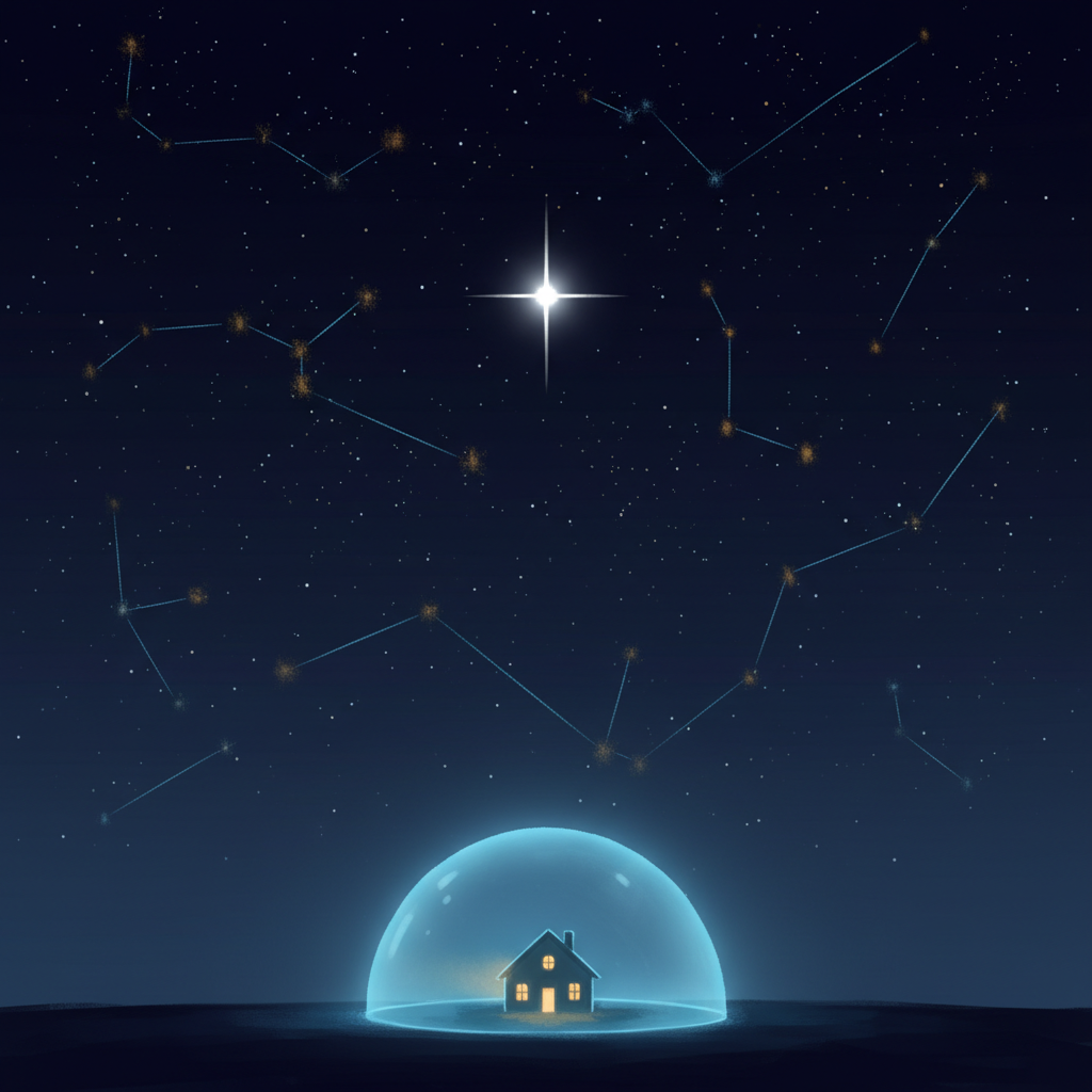 Illustration of a night shelter representing the reassurance of trying PayBridge (payment agency for the advertising industry)